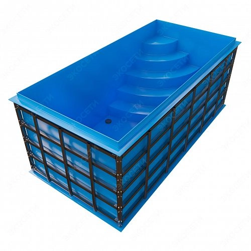 Прямоугольный пластиковый бассейн (2,5х2,4х2)